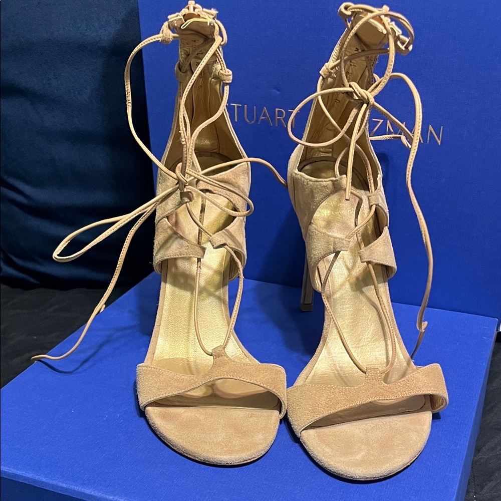 Stuart Weitzman LegWrap Song - Cashew Suede